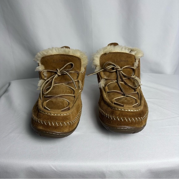 LL Bean Men's Wicked Good Lodge Chukkas Booties Moccasins Brown Size 10 Medium - Picture 3 of 14